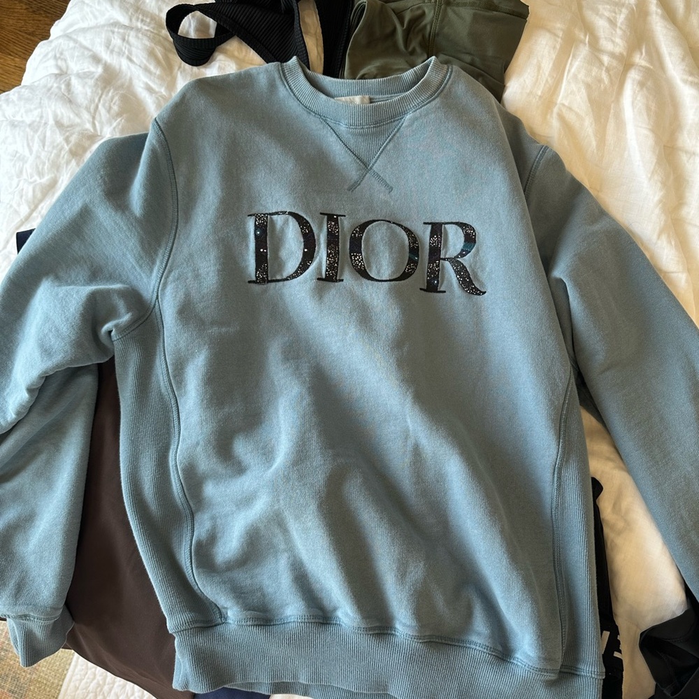 Dior Light Blue Sweatshirt Crewneck Sweater Size M